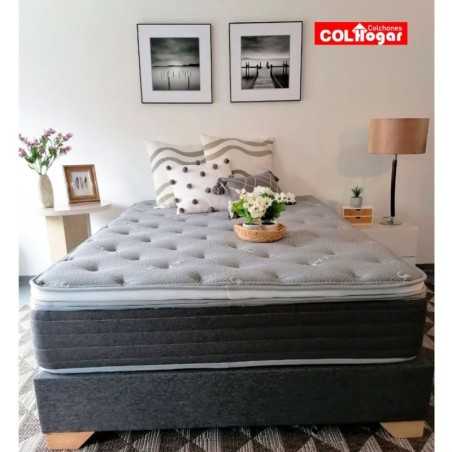 COLCHON VITAL 140X190 + BASE BOX + PROTECTOR ACOLCHADO + ALMOHADA