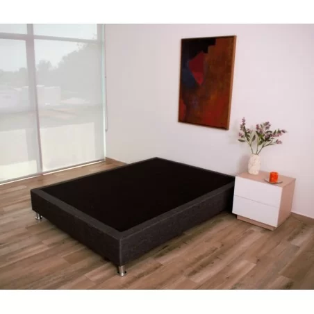 Colchón Malta Lux 140x190 + Base Cama + Espaldar + Protector Acolchado + Almohadas