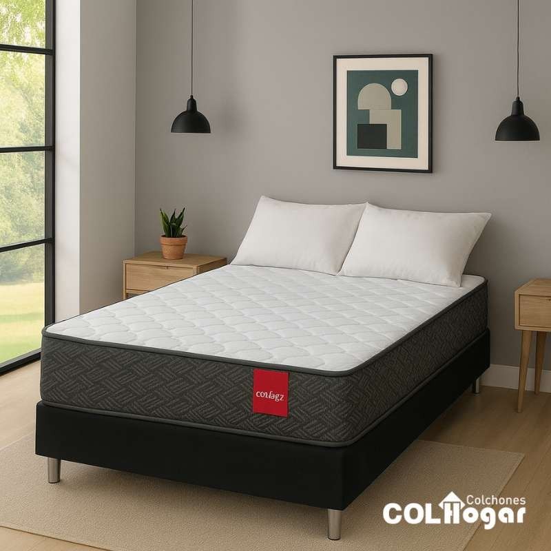 Colchón Maxfirm Cassata 160X190 + Base Cama Dividida + Protector + Almohadas