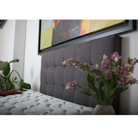 Colchón Lite Semifirme / Resort 120X190X22 + Base Cama + Espaldar + Protector + Almohada