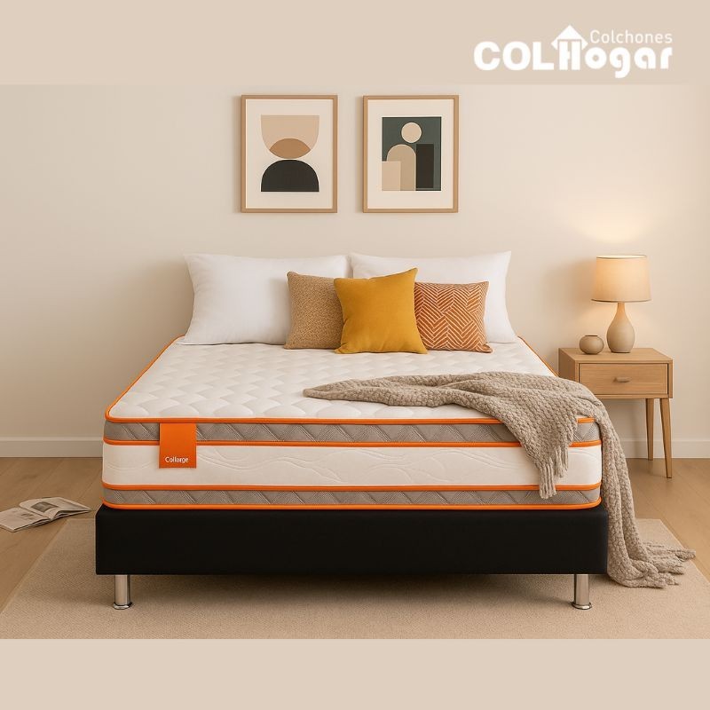 Colchón Doble Cara Imperium 160X190X32 + Base Cama Dividida+ Protector+ 2 almohadas