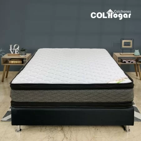 Colchón Ultrafirm 200X200X30 + Base Cama + Espaldar +Protector Impermeable + 3 Almohadas