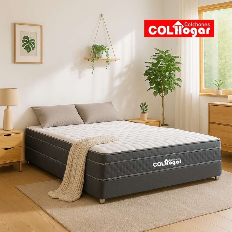 Colchón Venecia Lux 100X190 + Base Cama + Protector + Almohada