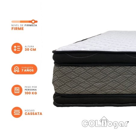 Colchón Supreme Cassata 120X190X30  +Protector + 1 Almohada