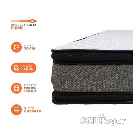 Colchón Ultrafirm 200X200X30 + Protector acolchado + 2 Almohadas