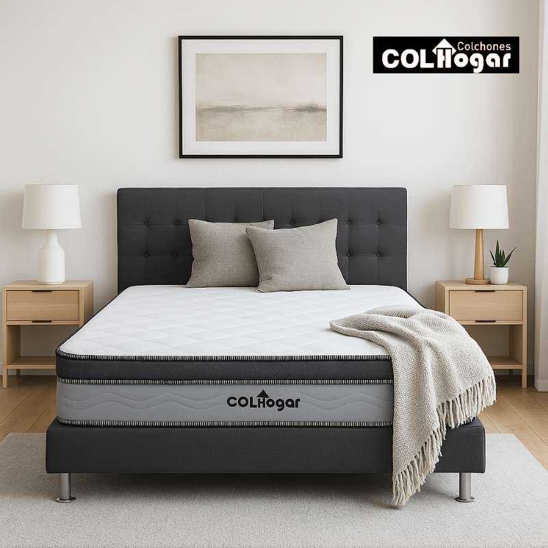 Colchón Imperial Euro 120X190X28 + Base Cama + Espaldar + Protector Acolchado + Almohada
