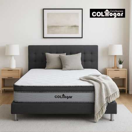 Colchón Imperial Euro 200X200X28 + Protector Protector Acolchado + 2 Almohadas