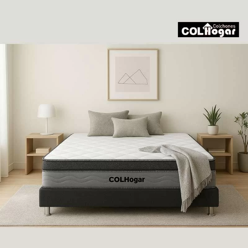 Colchón Imperial Euro 100X190X28 + Base Cama + Protector Acolchado+ Almohada