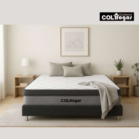 Colchón  Imperial Euro 140X190X28 + Base Cama + Protector + Almohadas