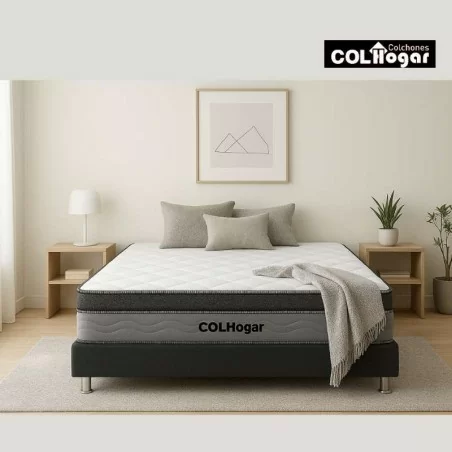 Colchón Imperial Euro 140X190X28 + Base Cama + Protector Acolchado + Almohadas