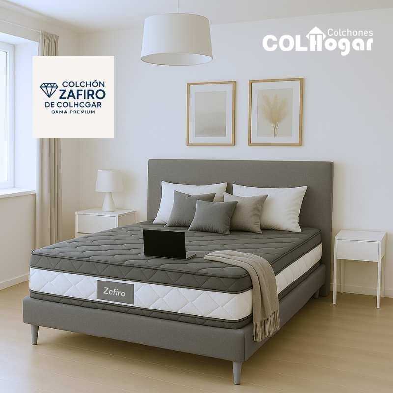 Colchon OrtopédicoZafiro 200X200 Plus + Protector Acolchado+ Almohadas