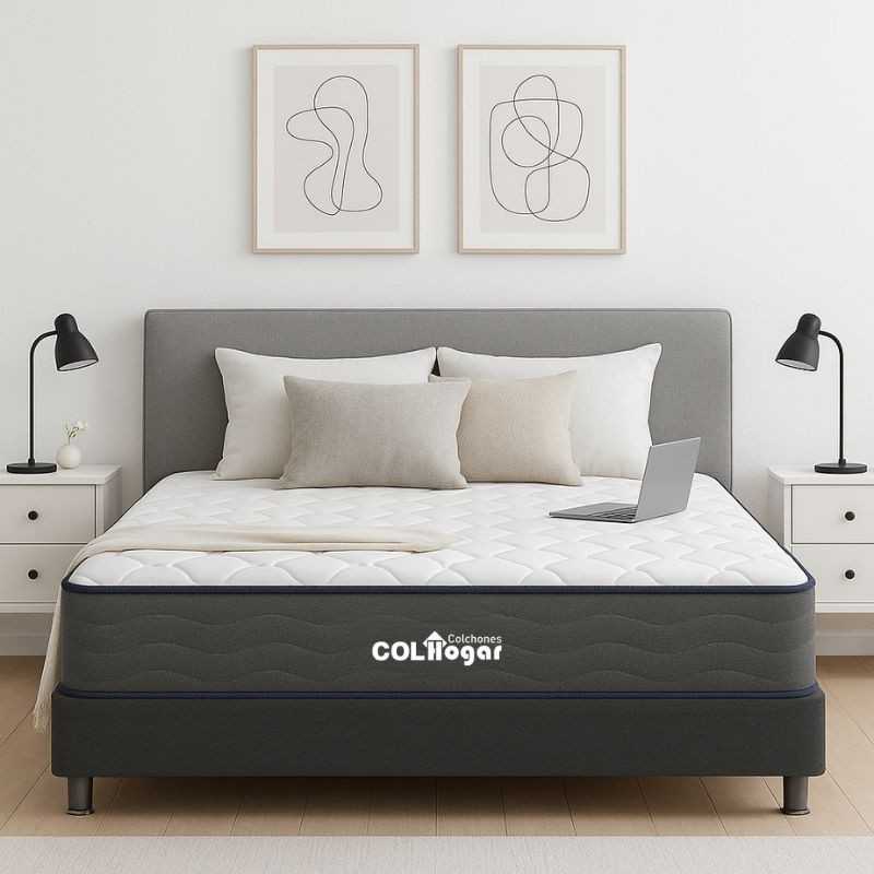 Colchón Malta Lux 100x190 + Base Cama + Espaldar