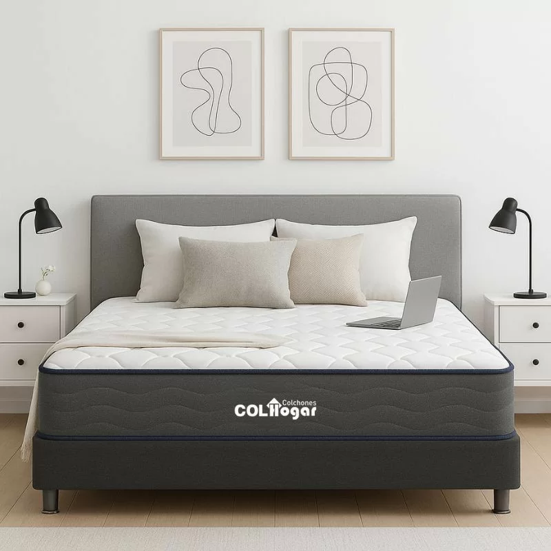 Colchón Malta Lux 100x190 + Base Cama + Espaldar