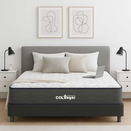 Colchón Malta Lux 100x190 + Base Cama + Espaldar
