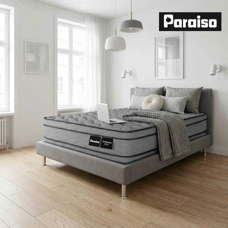 Colchón Gold 100X190 A36 Marca Paraiso + Base + Espaldar