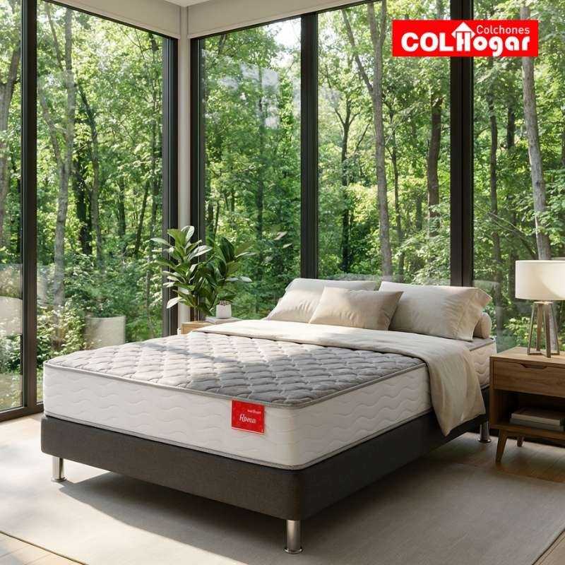 Colchón Super ortopédico Roma 200X200 + Base Cama Dividida + Protector Acolchado + Almohadas