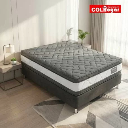 Colchon Ortopédico Zafiro Plus 200x200 + Base + Protector Acolchado + Almohadas