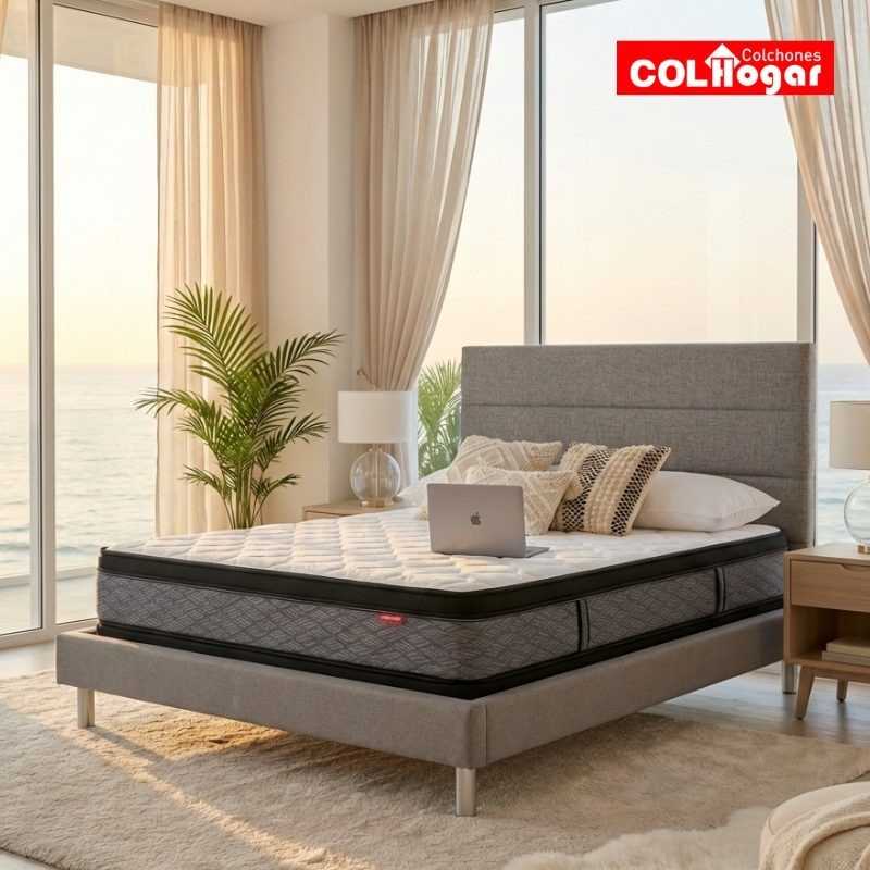 Colchón Ultra Firm Cassata 140x190 + Base Cama + Espaldar