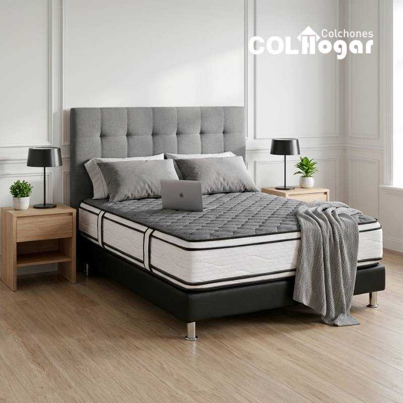Combo Colchón Master Resort 100x190x32 Colhogar con protector y almohada