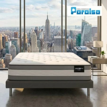 Colchón Firm Cassata 200X200 + Base + Espaldar Cama Marca Paraiso