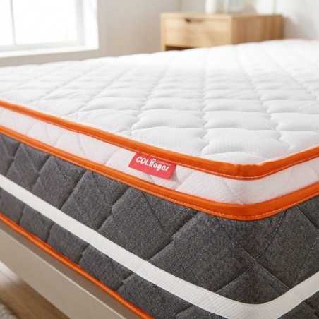 Colchón Relax Dream 100X190 + Base Cama + Espaldar + Protector + Almohada