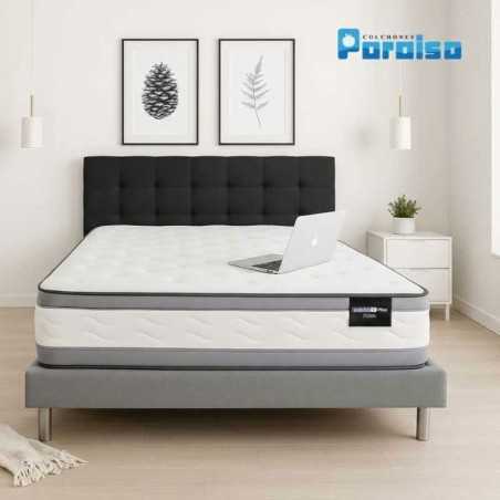 Colchón Firm Cassata 100X190 + Base + Espaldar Cama Marca Paraiso