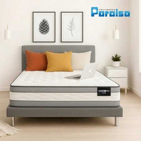 Colchón Ortholife Foam 100X190 A24 Marca Paraiso + Base Cama + Espaldar+protector+almohada