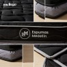 Colchón Empire Foam 140X190X38 + Base Cama + Espaldar + Protector Impermeable +2 Almohadas Viscoelásticas