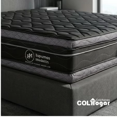 Colchón Empire Foam 200X200X38 + Base Cama dividida + Espaldar + Protector Impermeable +2 Almohadas Viscoelásticas
