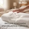 Colchón Empire Foam 200X200X38 + Base Cama dividida + Espaldar + Protector Impermeable +2 Almohadas Viscoelásticas
