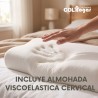 Colchón Empire Foam 160X190X38 + Base Cama dividida + Espaldar + Protector Impermeable +2 Almohadas Viscoelásticas