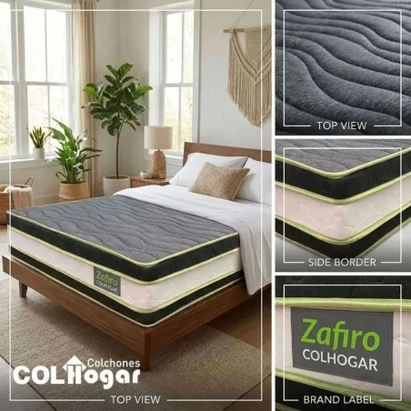 Colchon Ortopédico Zafiro Plus 100X190 + Base + Espaldar + Protector impermeable+ Almohada