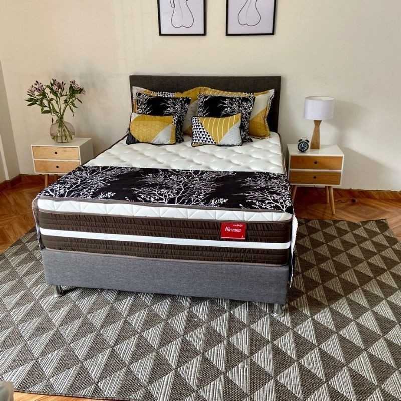 OUTLET COLCHON NIRVANA 140X190 (33 cms Altura) + BASE + ESPALDAR + PROTECTOR + ALMOHADAS