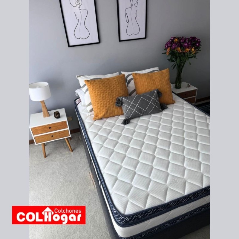 COLCHON HOTELERO MEGAORTOPEDICO PREMIUM 160X190 + BASE CAMA BOX + ALMOHADAS. 10 AÑOS DE GARANTIA.