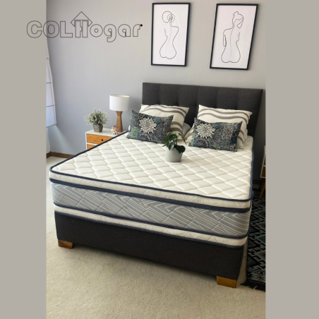 OUTLET COLCHON HOTELERO PREMIUM SOFT 120X190 + BASE CAMA BOX + ESPALDAR + ALMOHADA. 7 AÑOS DE GARANTIA.