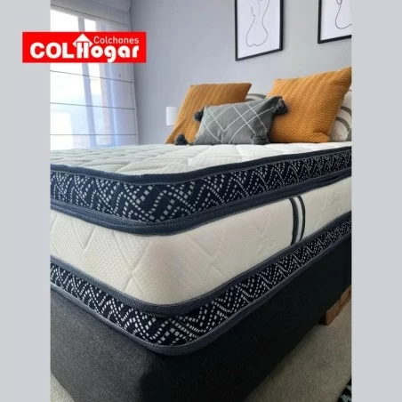 OUTLET COLCHON HOTELERO MEGAORTOPEDICO PREMIUM 120X190 + BASE CAMA + ESPALDAR + ALMOHADA . 10 AÑOS DE GARANTIA.