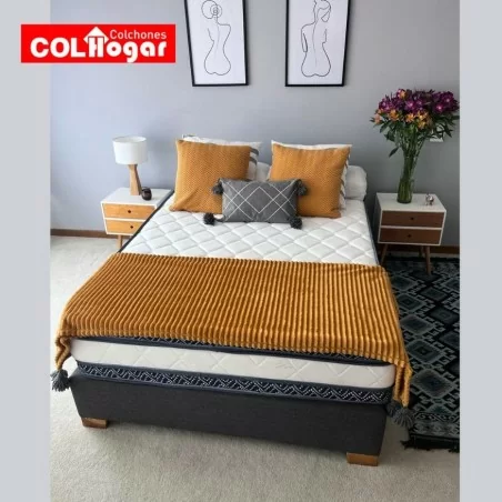 OUTLET COLCHON HOTELERO MEGAORTOPEDICO PREMIUM 120X190 + BASE CAMA + ESPALDAR + ALMOHADA . 10 AÑOS DE GARANTIA.