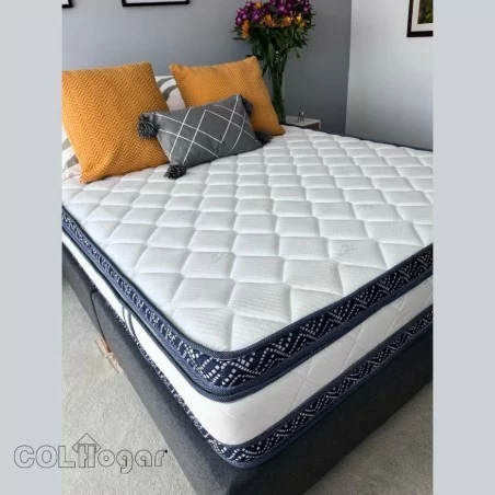 OUTLET COLCHON HOTELERO MEGAORTOPEDICO PREMIUM 120X190 + BASE CAMA + ESPALDAR + ALMOHADA . 10 AÑOS DE GARANTIA.