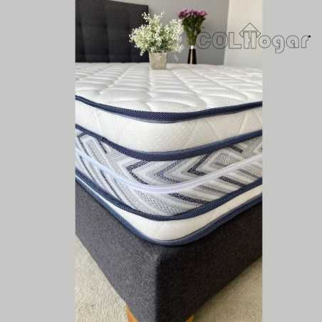 OUTLET COLCHON HOTELERO ORTOPEDICO PLUS 200X200 + PROTECTOR + ALMOHADAS