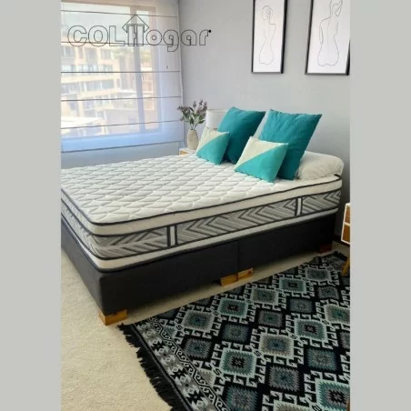 OUTLET COLCHON HOTELERO ORTOPEDICO PLUS 200X200 + BASES BOX + PROTECTOR + ESPALDAR + ALMOHADAS