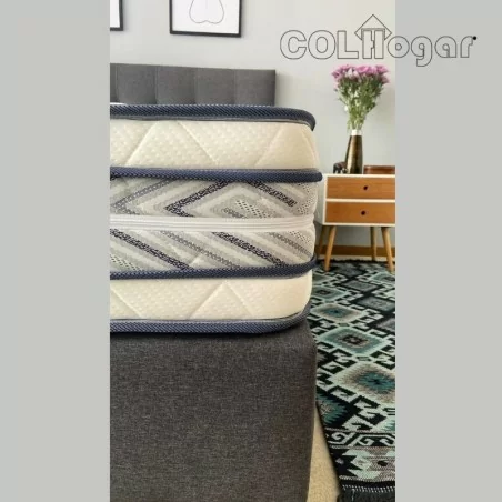 OUTLET COLCHON HOTELERO ORTOPEDICO PLUS 200X200 + BASES BOX + PROTECTOR + ESPALDAR + ALMOHADAS
