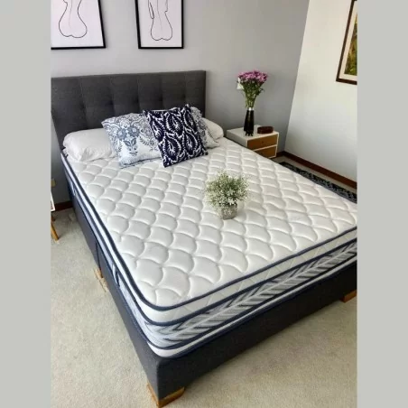 OUTLET COLCHON HOTELERO ORTOPEDICO PLUS 200X200 + BASES BOX + PROTECTOR + ESPALDAR + ALMOHADAS