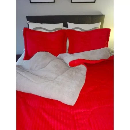 Acolchado Doble faz Acanalado-Ovejero para Cama Doble. Incluye Fundas y cojines decorativos