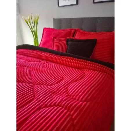 Acolchado Doble faz Acanalado-Ovejero para Cama Doble. Incluye Fundas y cojines decorativos