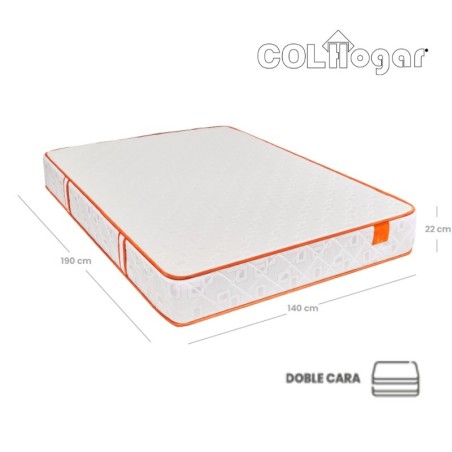Colchón Rest 140X190X22 + Base Cama + Protector + Almohadas