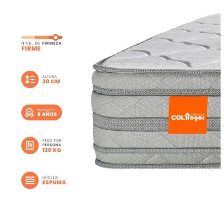 Colchón Mercurio 160X190X30 + Base + 2 Almohadas