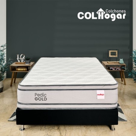 Colchón Pedic Gold 160X190X36 + Base +  Protector + Almohadas
