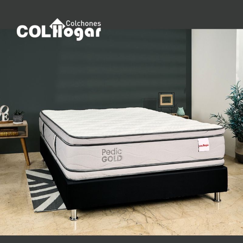 Colchón Pedic Gold 160X190X36 + Base +  Protector + Almohadas
