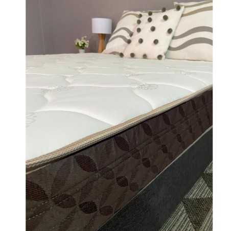 Colchón Super ortopédico Roma 120X190 + Base Cama Entera + Espaldar + Protector Impermeable+ Almohada