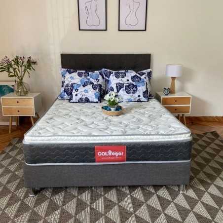 OUTLET Energy Top Plus 100x190 + Base Cama + Espaldar+Protector+Almohadas